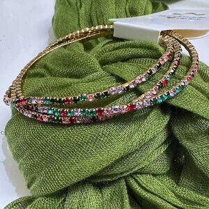 Stylish Women's Multi-Colored Bracelets With Rhinestones Women's Jewelry 3 pcs
